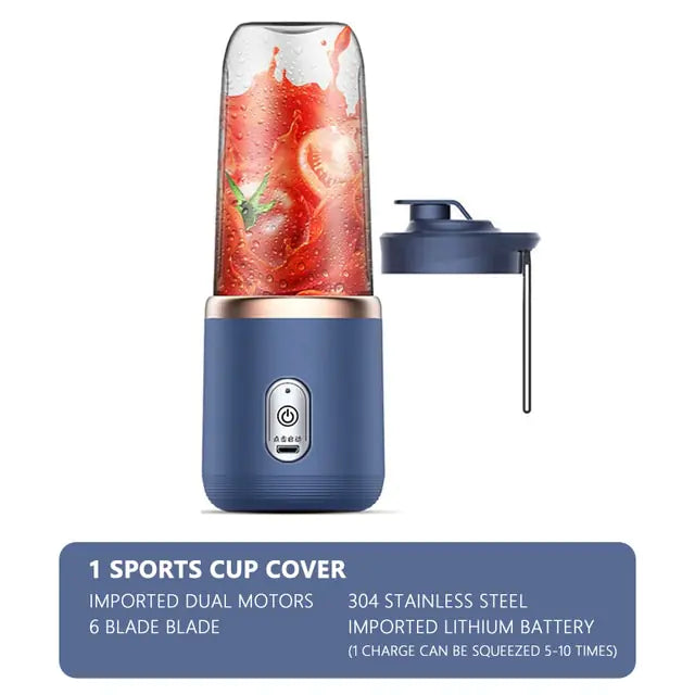 Versatile 6-Blade Compact Smoothie Maker & Portable Juicer – Ideal for Healthy On-the-Go Lifestyles