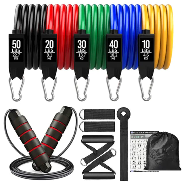 360lbs Adjustable Resistance Bands Set for Home Workouts: Build Strength, Flexibility, and Endurance