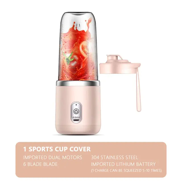 Versatile 6-Blade Compact Smoothie Maker & Portable Juicer – Ideal for Healthy On-the-Go Lifestyles