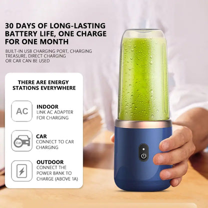 Versatile 6-Blade Compact Smoothie Maker & Portable Juicer – Ideal for Healthy On-the-Go Lifestyles